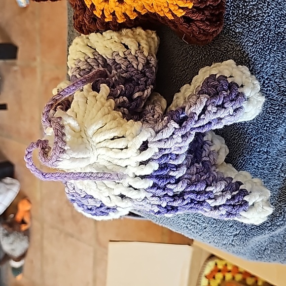 Hand knitted doll display dresses pair - Picture 3 of 4